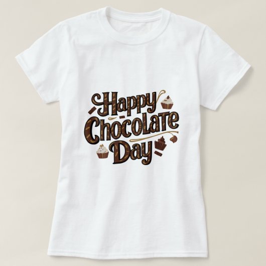 Happy Chocolate Day, Typografie T-shirt Design (Design voorkant)