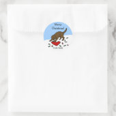 Happy Chocolate Lab Kerst Cartoon Stickers (Tas)