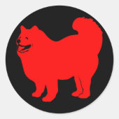 Happy Chow (rood) Ronde Sticker (Voorkant)