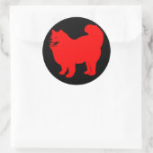 Happy Chow (rood) Ronde Sticker (Tas)