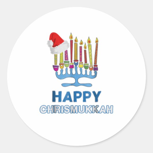 Happy Chris Mukkah Shirt Hanukkah T-shirt Chanuka Ronde Sticker (Voorkant)