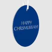 Happy Chrismukkah blauw Joods kerstfeest Ornament (voorkant)