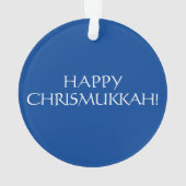 Happy Chrismukkah blauw Joods kerstfeest Ornament (achterkant)