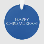 Happy Chrismukkah blauw Joods kerstfeest Ornament (voorkant)
