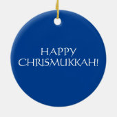 Happy Chrismukkah blue kerstjewish Holiday Keramisch Ornament (Achterkant)