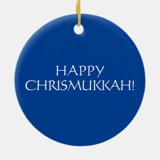 Happy Chrismukkah blue kerstjewish Holiday Keramisch Ornament (Achterkant)