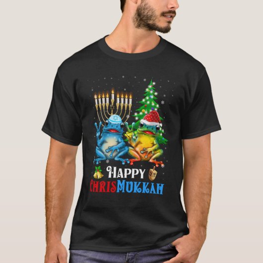Happy Chrismukkah Christmas Chanoeka Frog T-shirt (Voorkant)