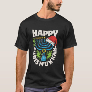 Happy Chrismukkah Christmas Chanoeka Menorah Santa T-shirt
