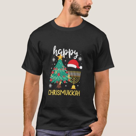 Happy Chrismukkah Cool Holiday Gift Funny Hanukkah T-shirt (Voorkant)