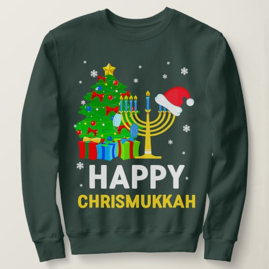Happy Chrismukkah Funny Hanukkah en Kerstmis 202 Trui (Design voorkant)