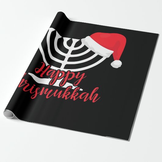 Happy Chrismukkah Funny Hanukkah en Kerstmis Cadeaupapier (Uitgerold)