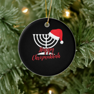 Happy Chrismukkah Funny Hanukkah en Kerstmis Keramisch Ornament