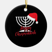 Happy Chrismukkah Funny Hanukkah en Kerstmis Keramisch Ornament (Voorkant)
