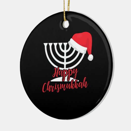 Happy Chrismukkah Funny Hanukkah en Kerstmis Keramisch Ornament (Links)