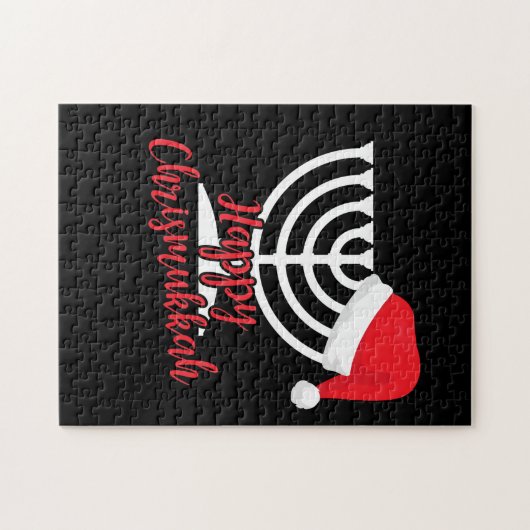 Happy Chrismukkah Funny Hanukkah en Kerstmis Legpuzzel (Horizontaal)