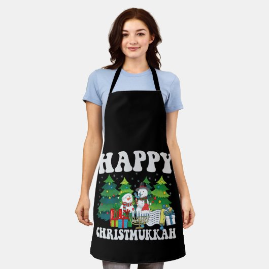 Happy Chrismukkah Funny Hanukkah kerstcadeau Schort (Gedragen)