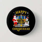 Happy Chrismukkah Funny Hanukkah Kerstjood Ronde Button 5,7 Cm (Voorkant)