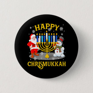 Happy Chrismukkah Funny Hanukkah Kerstjood Ronde Button 5,7 Cm