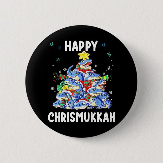 Happy Chrismukkah Funny Hanukkah Kerstjoods Ronde Button 5,7 Cm (Voorkant)