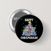 Happy Chrismukkah Funny Hanukkah Kerstjoods Ronde Button 5,7 Cm (Voorkant /achterkant)
