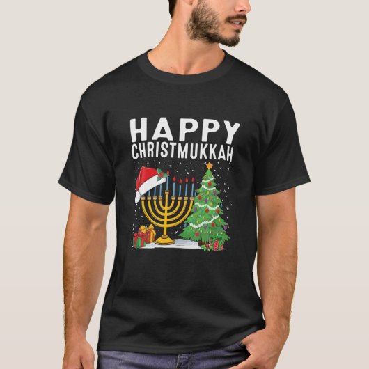 Happy Chrismukkah Funny Hanukkah Kerstjoods T-shirt (Voorkant)