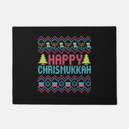 Happy Chrismukkah Funny Jewish Ugly Sweater Gift Deurmat