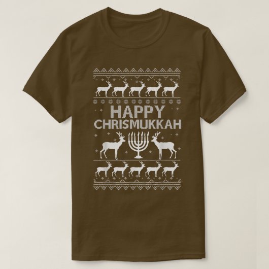 Happy Chrismukkah Funny Kerstmis en Hanukkah T-shirt (Design voorkant)