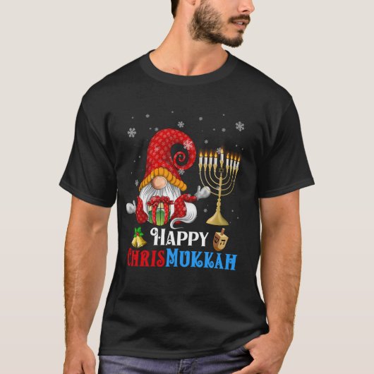 Happy Chrismukkah Gnome Christmas Chanoeka T-shirt (Voorkant)