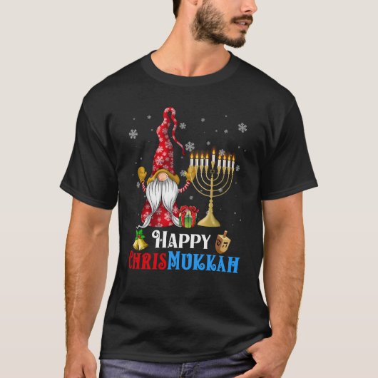 Happy Chrismukkah Gnome Christmas Chanoeka T-shirt (Voorkant)