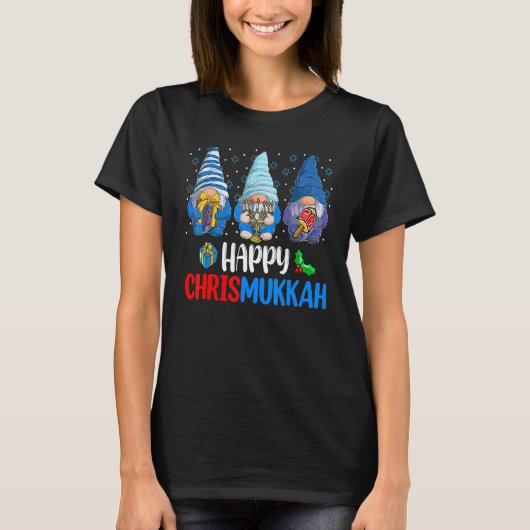 Happy Chrismukkah Gnomes Merry Christmas And Happy T-shirt (Voorkant)