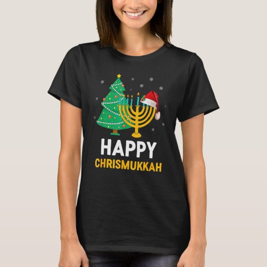Happy Chrismukkah Hanukkah And Christmas T-shirt (Voorkant)