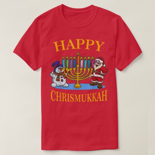 Happy Chrismukkah - Hanukkah kerstviering T-shirt (Design voorkant)