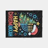 Happy Chrismukkah Holiday Christmas And Hanukkah S Fleece Deken (Voorkant (Horizontaal))