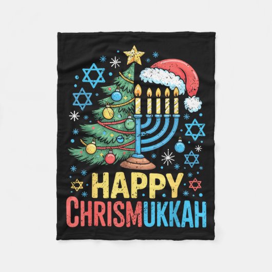 Happy Chrismukkah Holiday Christmas And Hanukkah S Fleece Deken (Voorkant)