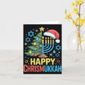 Happy Chrismukkah Holiday Christmas And Hanukkah S Kaart (Gele Bloem)