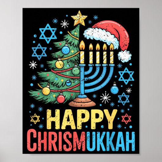 Happy Chrismukkah Holiday Christmas And Hanukkah S Poster (Voorkant)