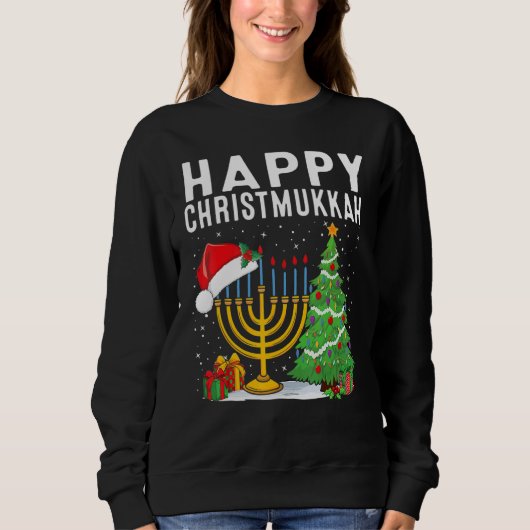 Happy Chrismukkah Jewish Christmas Hanukkah Holida Trui (Voorkant)