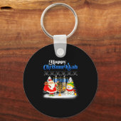 Happy Chrismukkah Jewish Christmas Hanukkah  Sleutelhanger (Voorkant)