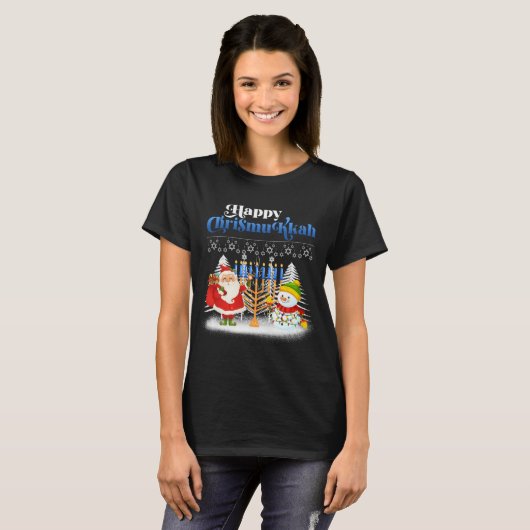 Happy Chrismukkah Jewish Christmas Hanukkah T Shir T-shirt (Voorkant volledig)