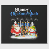 Happy Chrismukkah Jewish Kersthanukkah Cadeaupapier (Vlak)