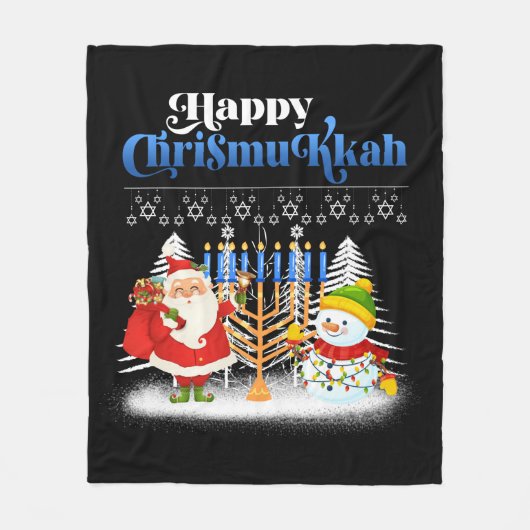 Happy Chrismukkah Jewish Kersthanukkah Fleece Deken (Voorkant)