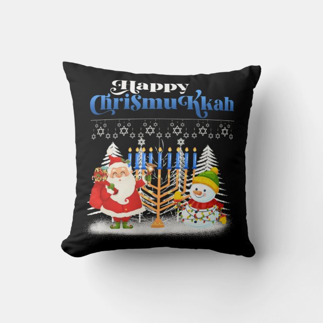 Happy Chrismukkah Jewish Kersthanukkah Kussen (Voorkant)