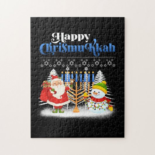 Happy Chrismukkah Jewish Kersthanukkah Legpuzzel (Verticaal)