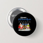 Happy Chrismukkah Jewish Kersthanukkah Ronde Button 5,7 Cm (Voorkant /achterkant)