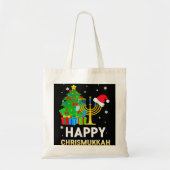 Happy Chrismukkah Jwish Kerstmis Hanukkah Holida Tote Bag (Voorkant)