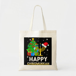 Happy Chrismukkah Jwish Kerstmis Hanukkah Holida Tote Bag