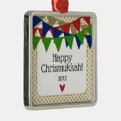 Happy Chrismukkah Kerstmis en Hanukkah Metalen Ornament (Rechts)