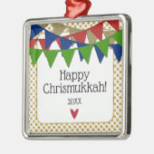 Happy Chrismukkah Kerstmis en Hanukkah Metalen Ornament (Links)
