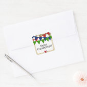 Happy Chrismukkah Kerstmis en Hanukkah Vierkante Sticker (Envelop)