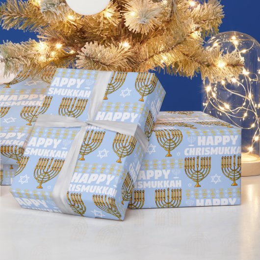Happy Chrismukkah Menorah Cadeaupapier (Feestdagen)